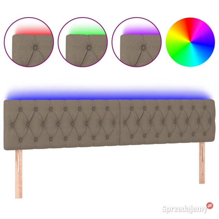 Zagłówek do łóżka z LED taupe 200x7x7888 tkanina Warszawa
