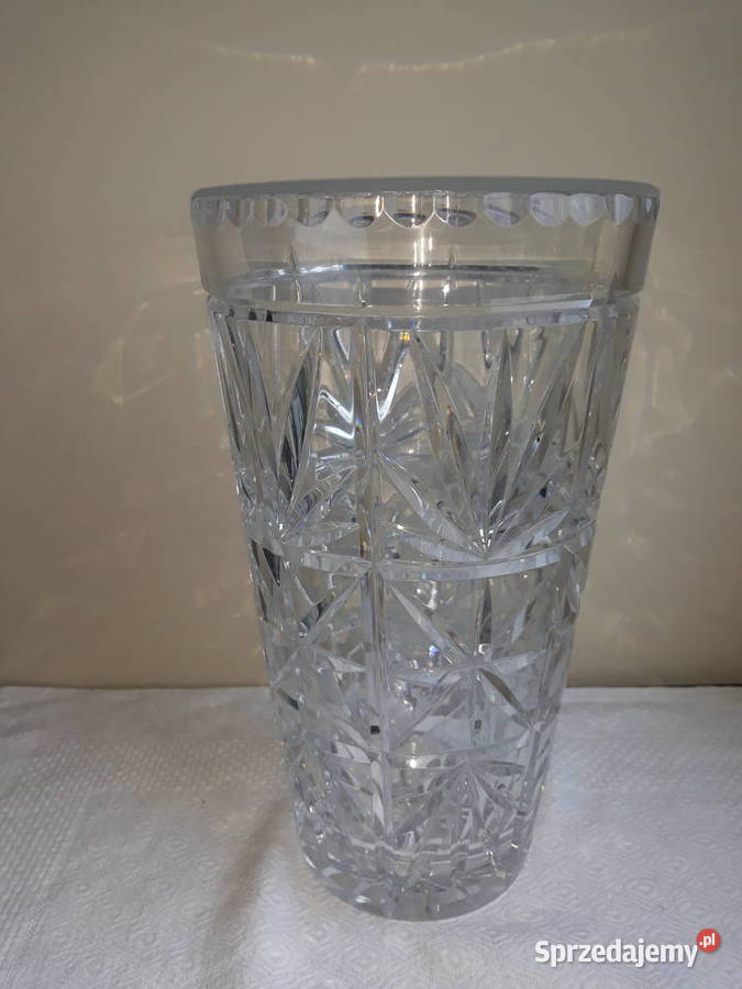 duży wysoki kryształowy wazon ciężki kryształ pomorskie Gdańsk