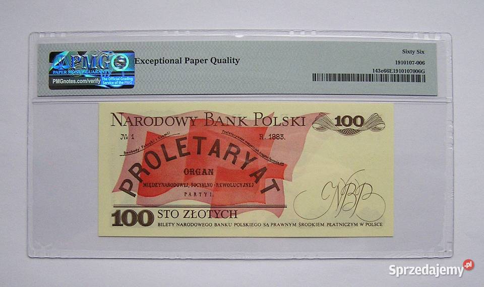 Polska 100 1986 r Seria SE PMG 66 EPQ Przepiękny Rydzyna