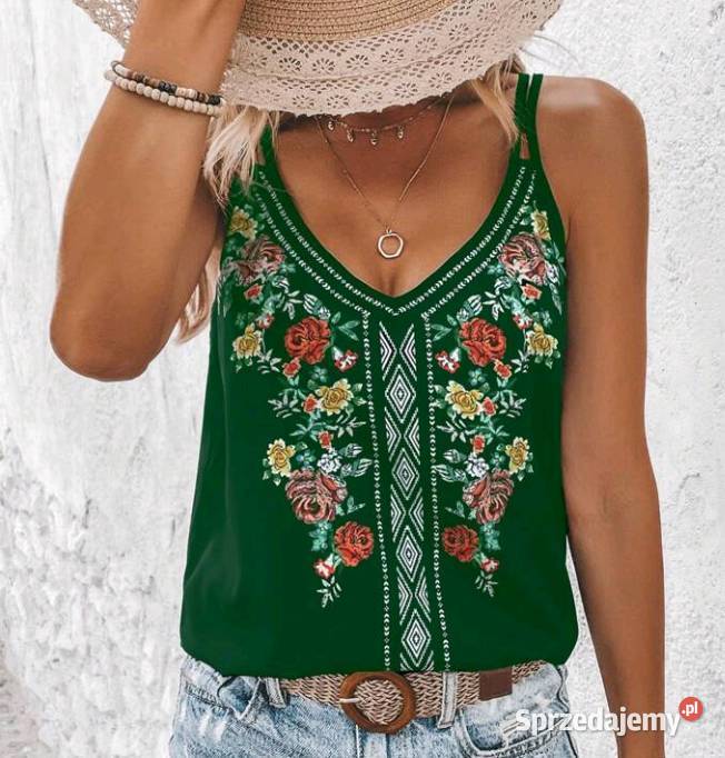 Bluzka damska top boho kwiaty NOWA S M 36 38 40 Czerwionka-Leszczyny