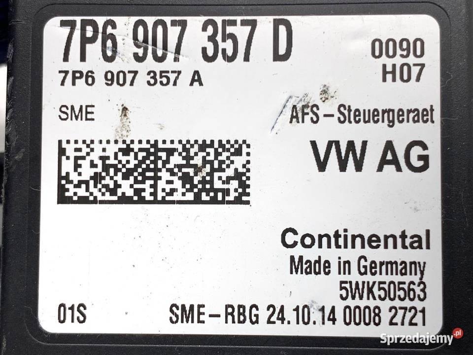 MODUŁ ŚWIATEŁ VW GOLF VII 7P6907357D STEROWNIK podkarpackie