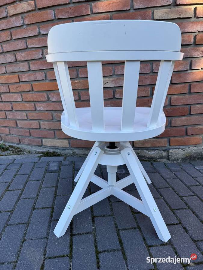 Krzesło drewniane białe do biurka Ikea fotel Garwolin