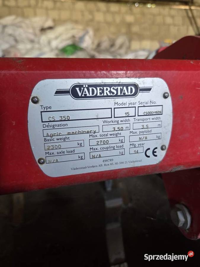 Kultywator podorywkowy vaderstad cultus CS 350 Gołymin-Ośrodek