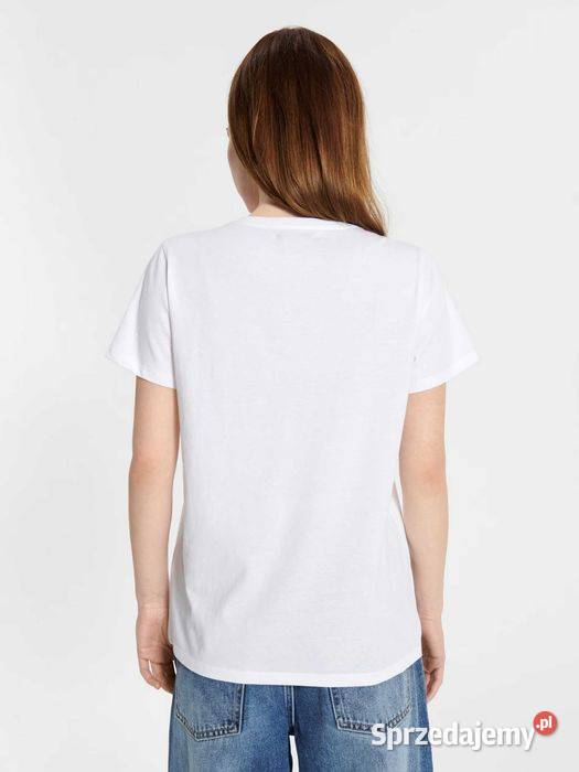 biały tshirt z nadrukiem Sinsay Olkusz