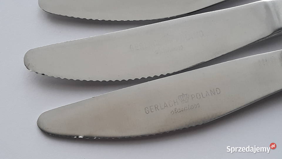 Noże obiadowe 1 KONWALIE Gerlach sztućce PRL śląskie Dąbrowa Górnicza