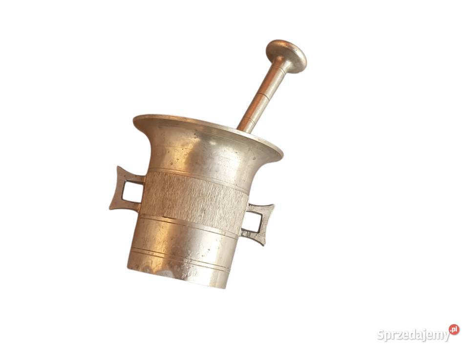 Stary mosiężny moździerz kuchenny sygnowany lata Cieszyn