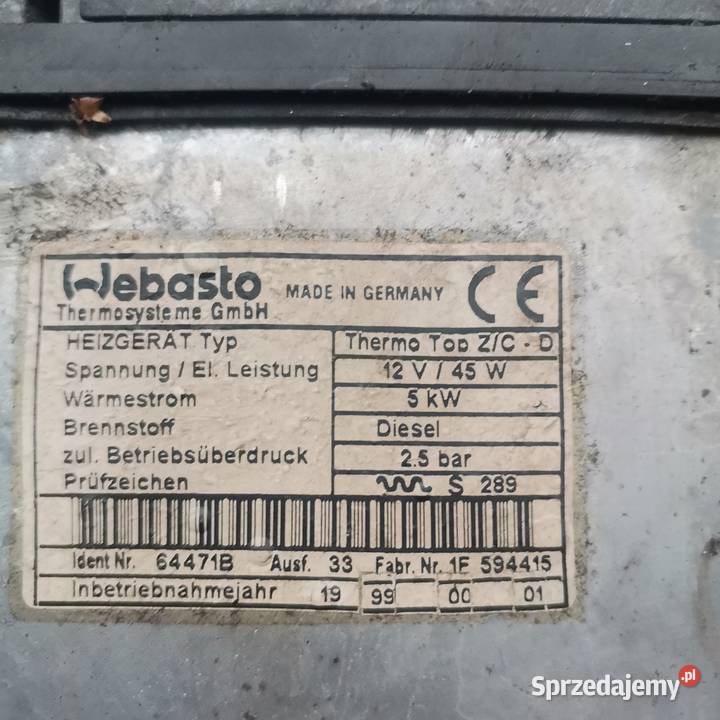 WEBASTO OGRZEWANIE POSTOJOWE BMW THERMO TOP Z Gubin