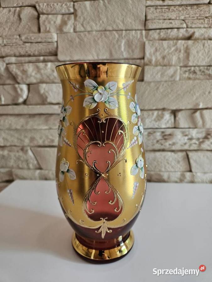 Luksusowy Wazon Murano Tre Fuochi Bohemia Kowal
