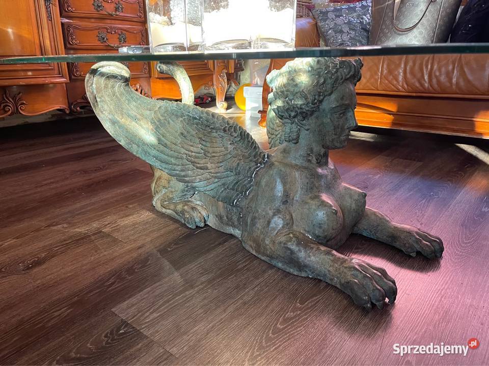 rzeźba z brązu Sfinks figura stół ława stolik 100%brąz