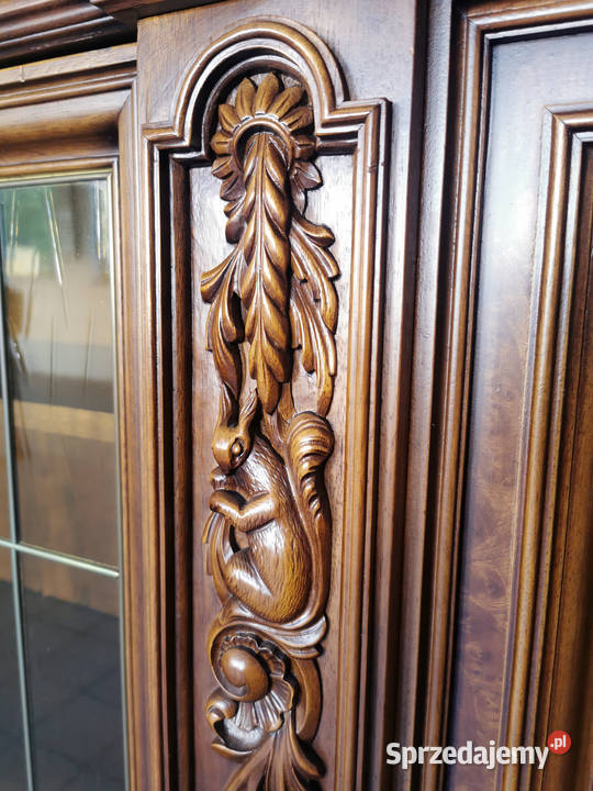 Ogromny neorenesansowy orzechowy komplet Wrocław