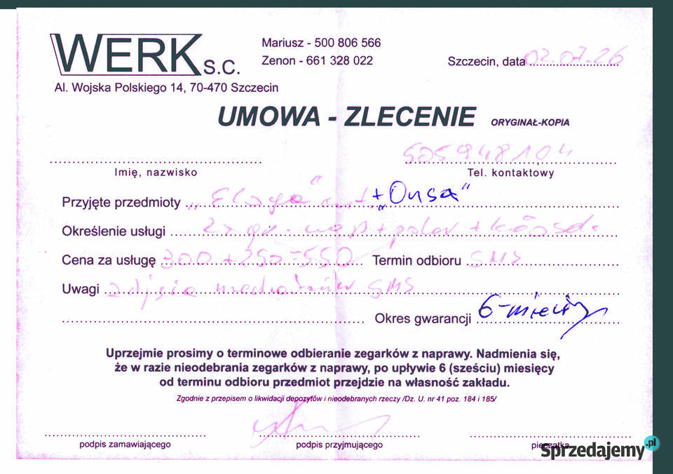 Eloga zegarek szwajcarski Szczecin