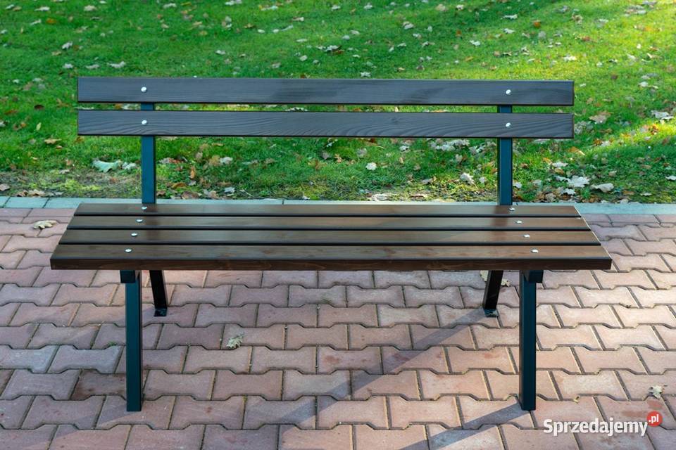 ŁAWKA stalowa z oparciem PARKOWA OGRODOWA metal