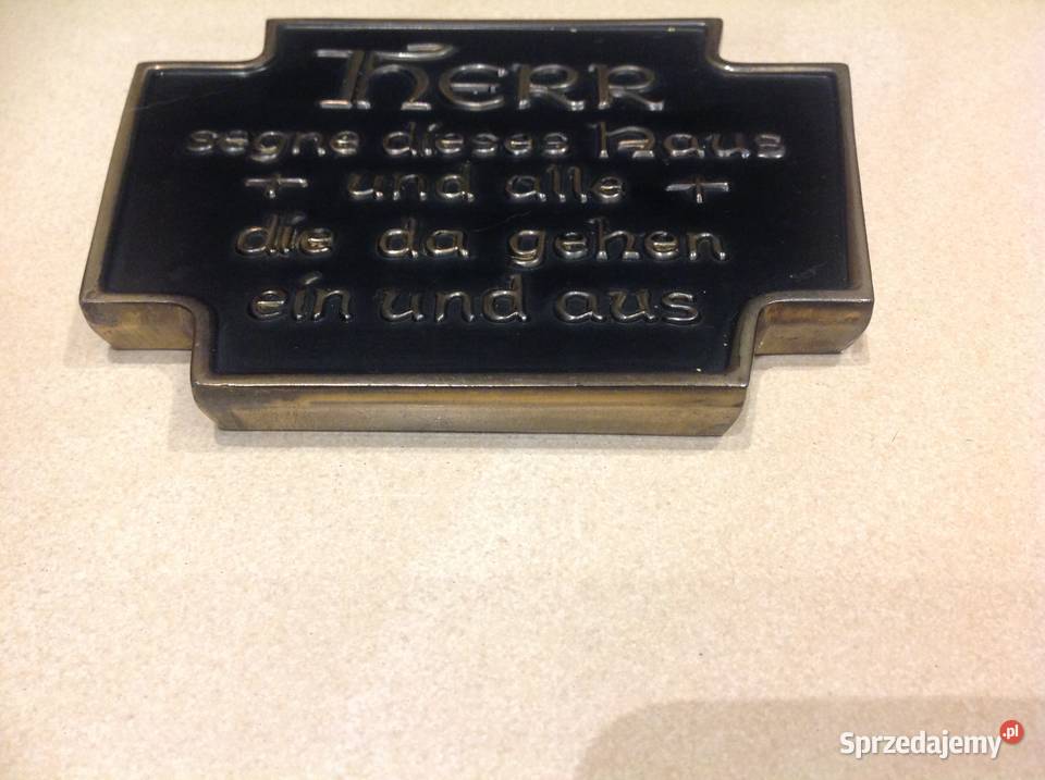 Tabliczka Talizman Mosiężny Ochrona Domu Vintage Nowa Sól