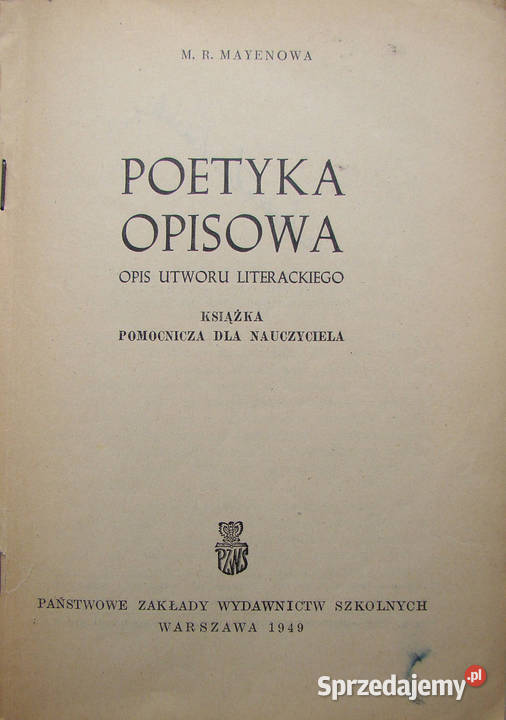 Poetyka opisowa Opis utworu literackiego Limanowa