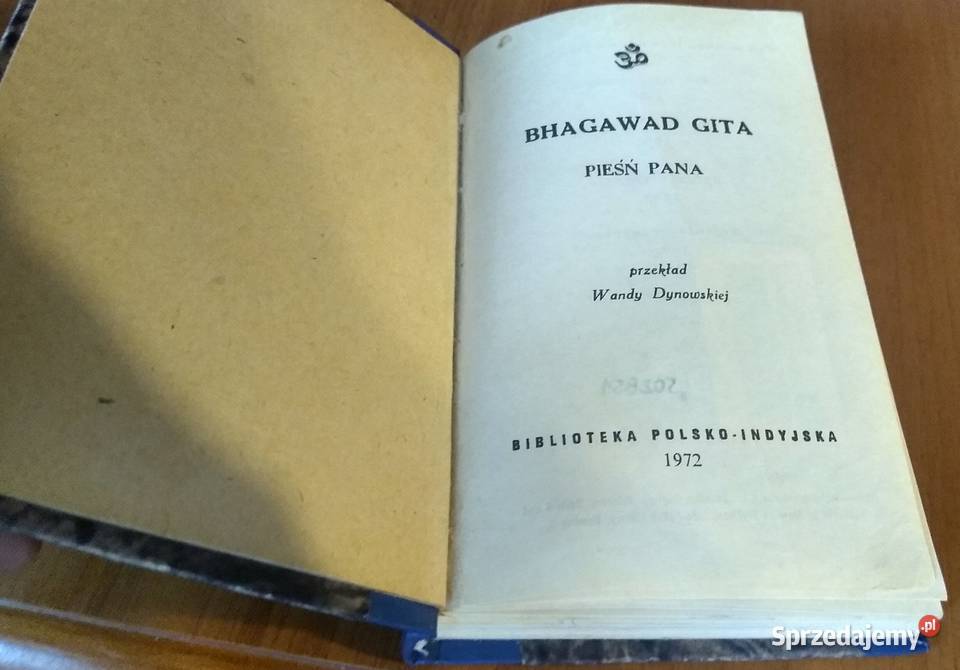 Bhagawad Gita Pieśń Pana przekł Wandy Dynowskiej Gdańsk