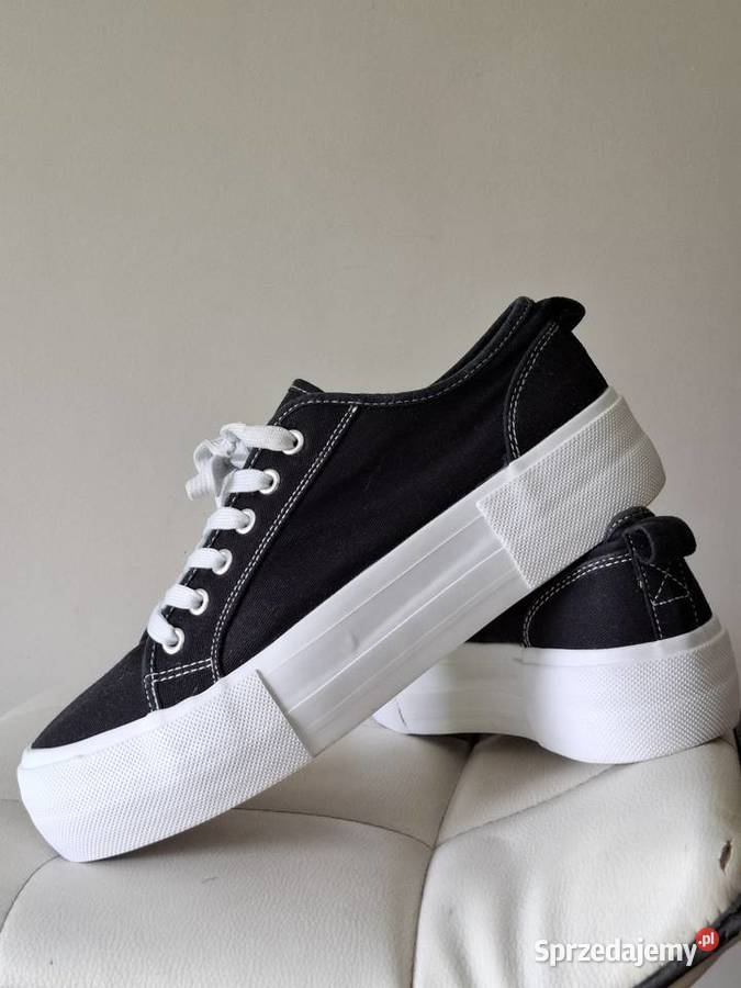Reserved 40 czarne trampki platformy tenisówki 25.5cm Obuwie sportowe Kraków