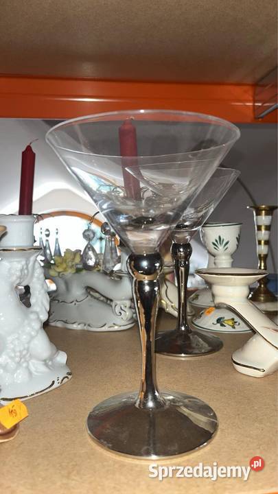 Kieliszek do szampana Nóżka srebrzona Czara jest Porcelana i szkło Gdańsk