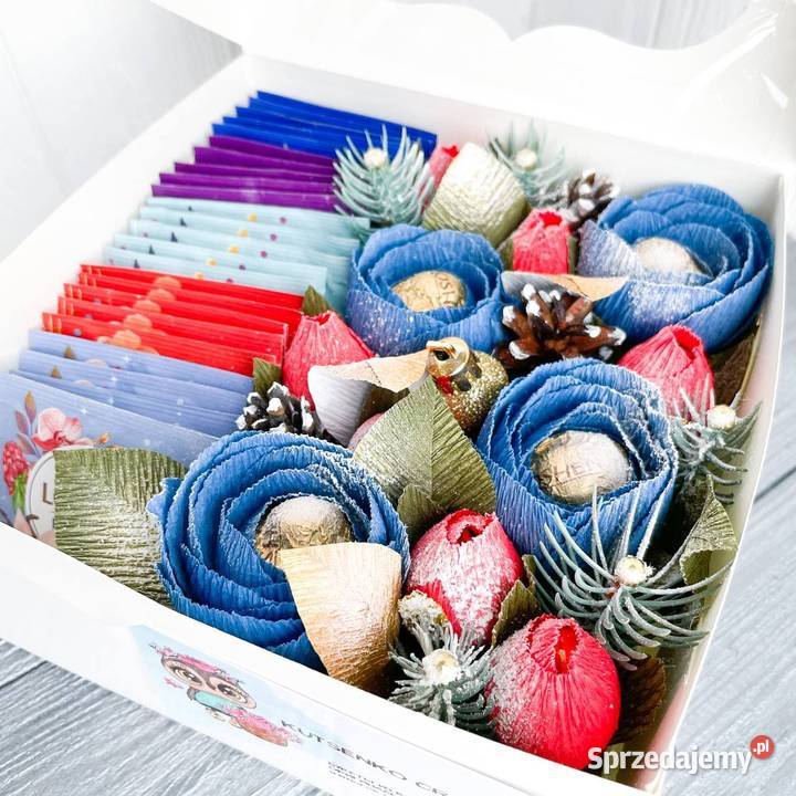 Sweetbox z cukierkami i herbatką rozmiar S Rękodzieło Zielona Góra sprzedam