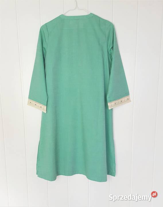 Nowa zielona tunika indyjska S 36 kameez kurta Szczecin