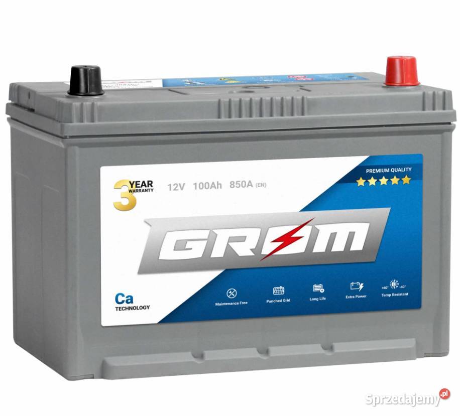 Akumulator GROM Premium 100Ah 850A Japan Prawy osobowe wielkopolskie Kalisz