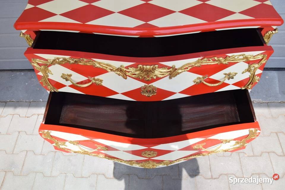 Królewska Czerwono Kremowa Komoda Vintage Szafa Kraków sprzedam