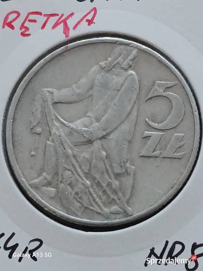 5 Złotych Rybak 1974 r Skrętka 8 Konin