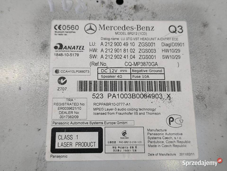 RADIO NAWIGACJA CD MERCEDES EKLASA W212 wielkopolskie