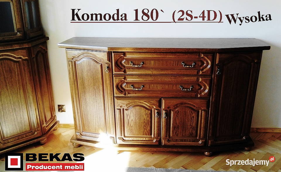 Nowa Duża Komoda 180 2s4D Dąb Rustikal Producent Gołdap