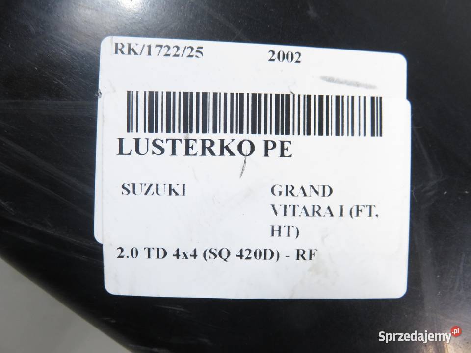 LUSTERKO PRAWE SUZUKI GRAND VITARA I FT HT