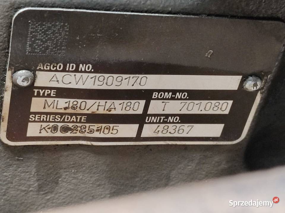 Obudowa skrzyni biegów ML180 HA180 MASSEY Wilkowo