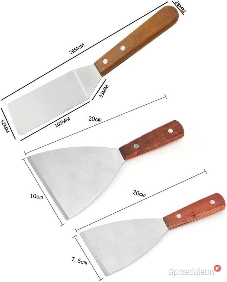 Szpatułki 3 do grilla ze stali nierdzewnej Zamość