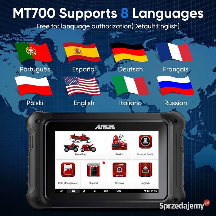 Profesjonalny skaner motocyklowy Ancel MT700 Gdańsk sprzedam