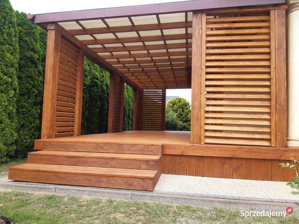 Taras przydomowy Z26 Patio Drewniane Zadaszenie Architektura ogrodowa Przemyśl sprzedam