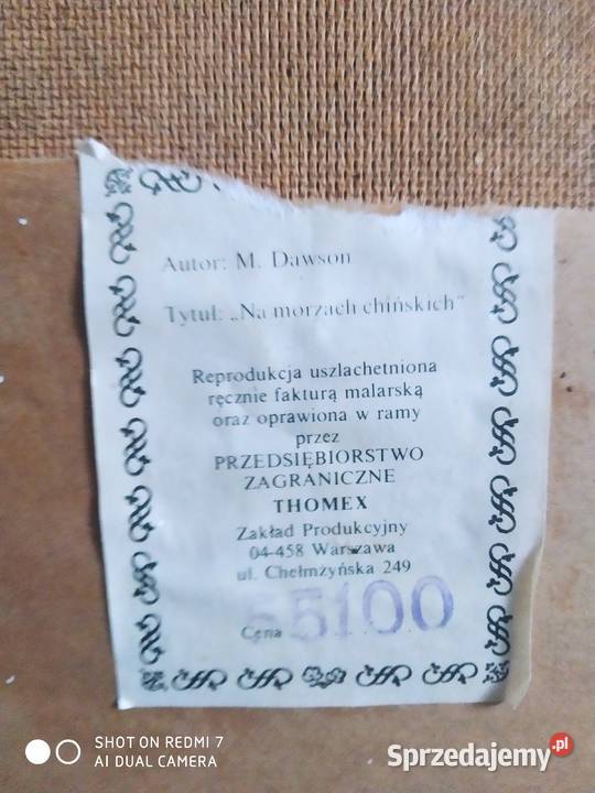 Obraz statek Dawsona duży w drewnianej ramie warmińsko-mazurskie Olsztyn