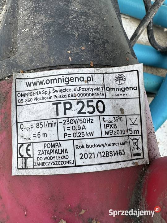 Pompa zatapialna TP 250 Budowa opolskie sprzedam
