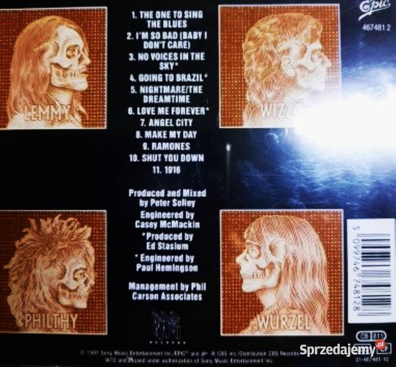 Album CD MOTORHEADAlbum 1916 1 płyta dolnośląskie Wrocław