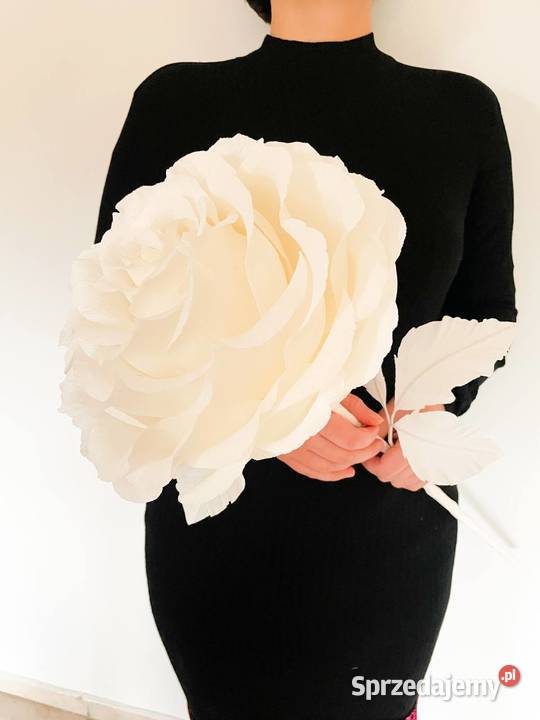 Duża róża z krepiny włoskiej Zielona Góra sprzedam