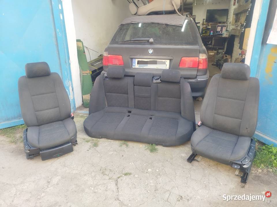 Kompletne wnętrze czarne welurowe grzane BMW E39 Części samochodowe Legnica