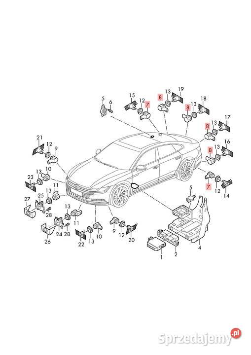 5Q0919275B CZUJNIK PDC VW AUDI SEAT SKODA PRZÓD