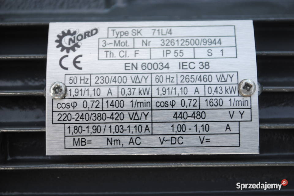 Motoreduktor 037kw 271obrmin Firmy Nord