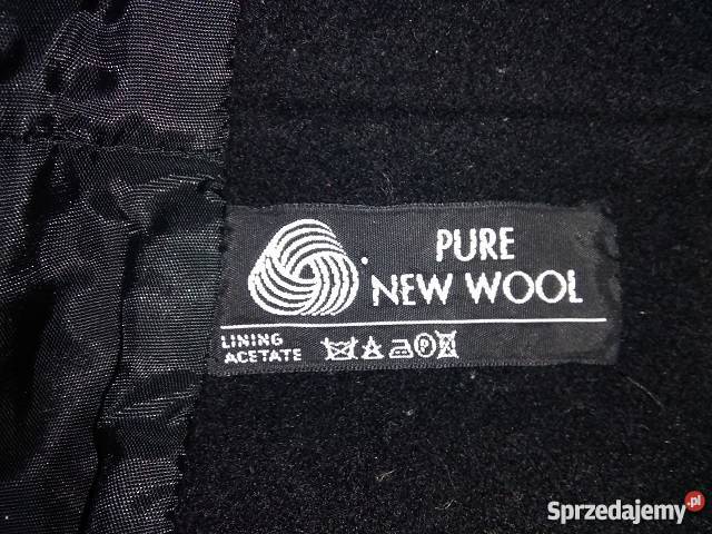 Płaszcz wełniany damski czarny militarny 38 Jasło sprzedam