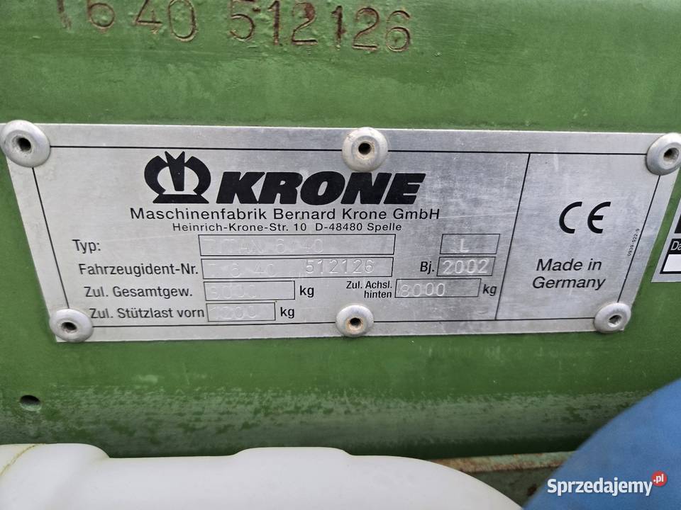 Przyczepa samozbierająca Krone podlaskie Szołtany