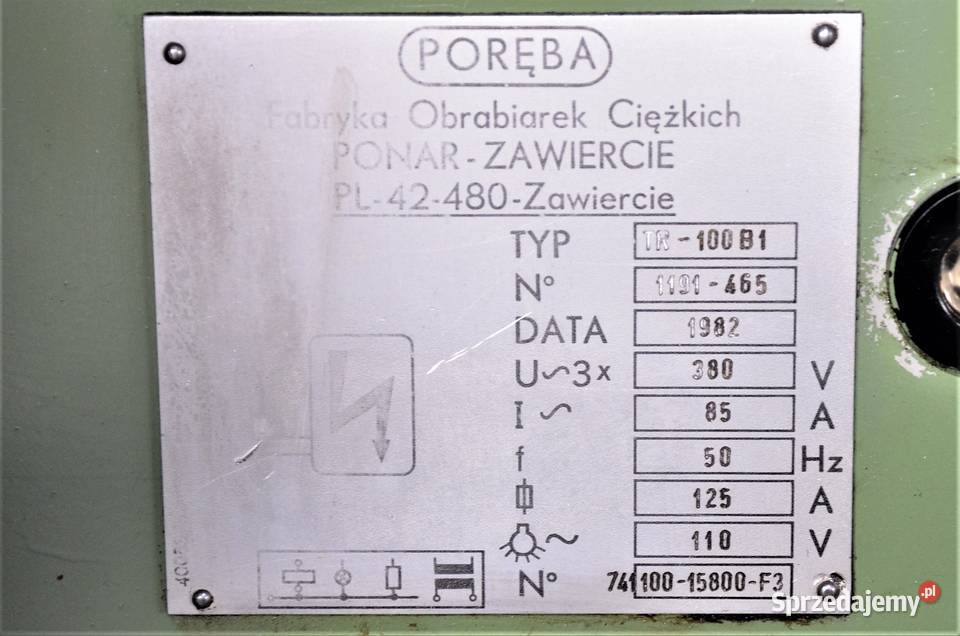 Tokarka TR 100 B 1x 3000 PORĘBA NOWA