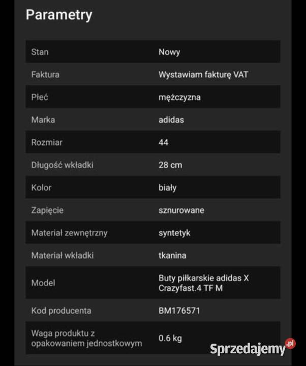 Buty sportowe 44 Adidas X CRAZYFAST4 TF