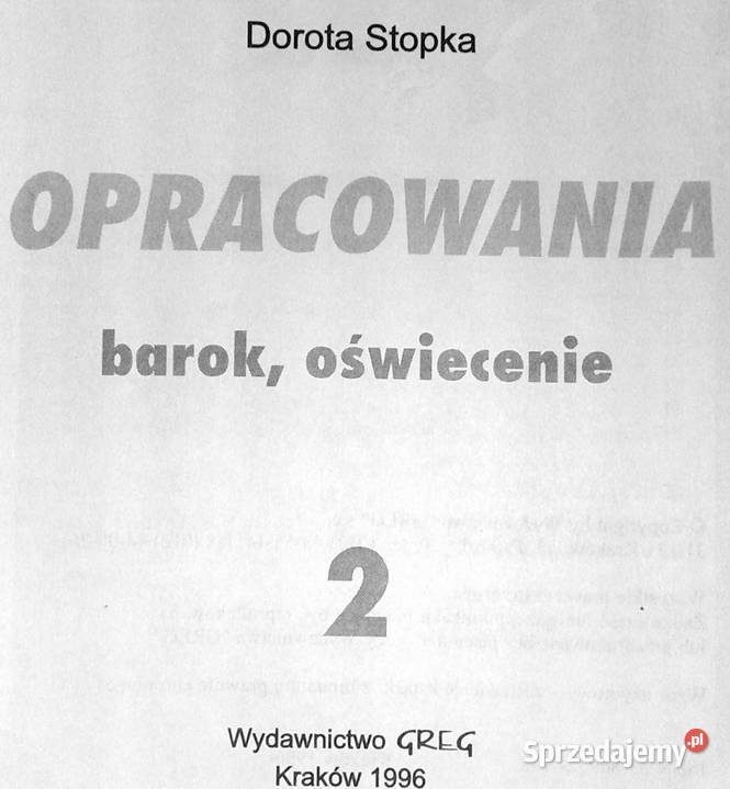 Opracowania lektury i wiersze 2 Barok oświecenie Chełm