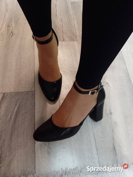 40 Czarne czółenka wieczorowe z zapięciem NOWE czarny Kraków