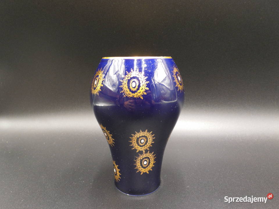 Porcelanowy kobaltowy wazon UNTER WEISS BACH Raszków