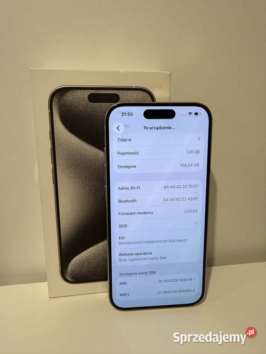 iPhone 15 Pro 128GB Biały
