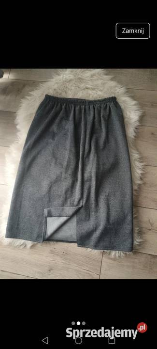 Spódnica szara na gumce elegancka jesień retro podkarpackie Krosno