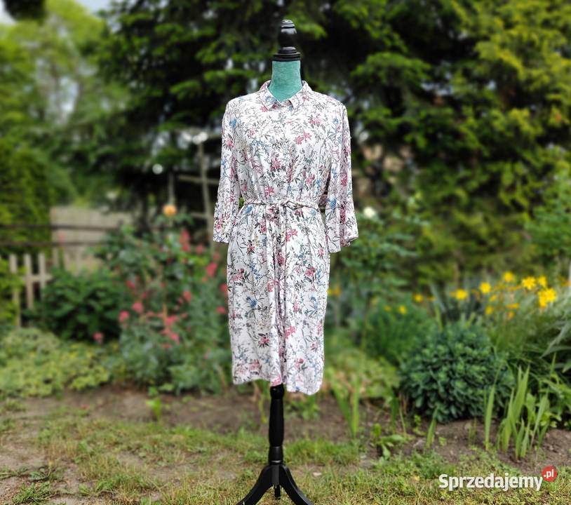 Sukienka HM 46 3XL wiskoza kwiaty floral łączka